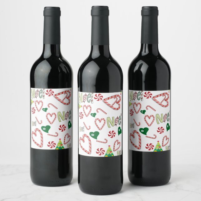 Noel, Christmas Food and Beverage Label Set (Bottles)