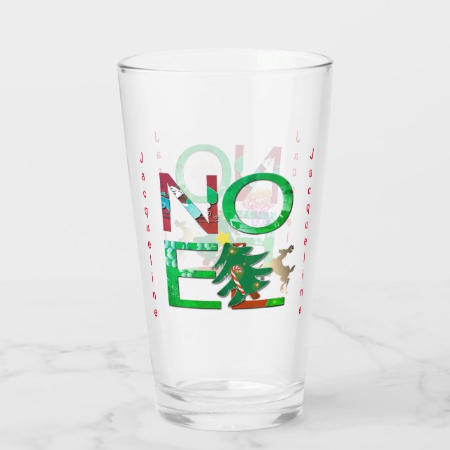 Noel Christmas Glass Cup (Back)