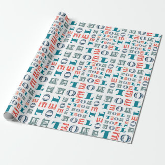 Noel Christmas Holiday Mixed Typography Pattern Wrapping Paper