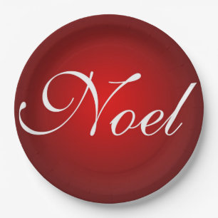 Noel Christmas Holidays Xmas Red White Colours Paper Plate