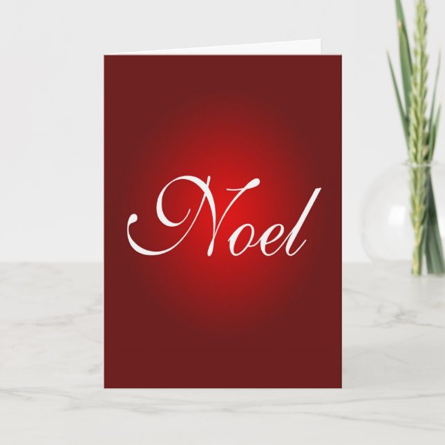 Noel Christmas Message Red White Holidays Colours Holiday Card (Front)