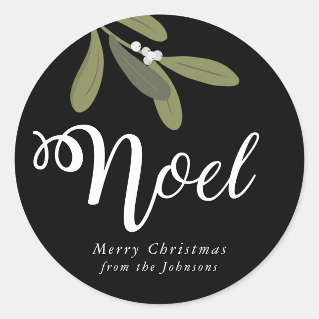 Noel -Christmas round sticker (Front)