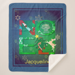"Noel" Christmas Sherpa Blanket