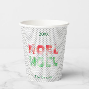 Noel Christmas Sweater Typography Paper Cups