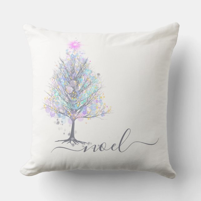 Noel christmas tree keepsake with message cushion (Front)
