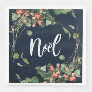 Noel/Christmas Wreath with Berries Napkin