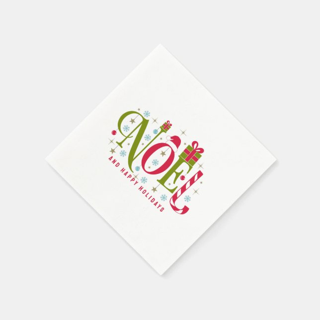 Noel colourful and fun typography resign napkin (Corner)