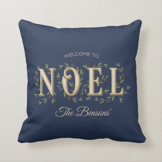 Download Noel Decorative Lettering Navy Blue Svg Christmas Cushion Zazzle Co Uk