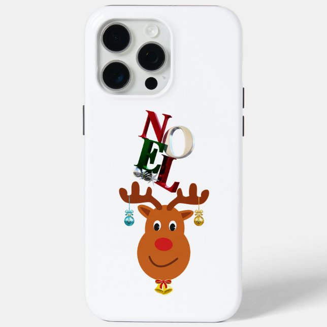 Noel Deer Bells Bauble Rudolf Snowflakes Christmas Case-Mate iPhone Case (Back)