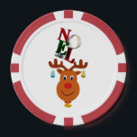 Noel Deer Bells Bauble Rudolf Snowflakes Christmas Poker Chips<br><div class="desc">Noel Deer Bells Bauble Rudolf Snowflakes Christmas. Best gifts for Christmas T-shirts, Noel Hoodies, Jesus Day Tees, Santa Claus Sweatshirts, Reindeer Mugs, Rudolf Tote Bags, Xmas Tank Tops, Anniversary T-shirts, and Birthday T-shirts. Composite Poker Chips, Red Striped Edge. The Colourful designer-fitting outfits for Festival lovers, Christmas, Noel, Santa Claus, Reindeer,...</div>