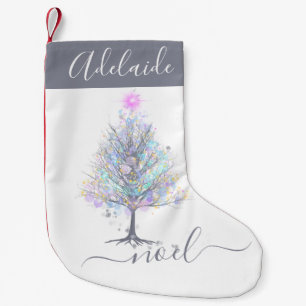 Noel elegant pastel christmas tree small christmas stocking