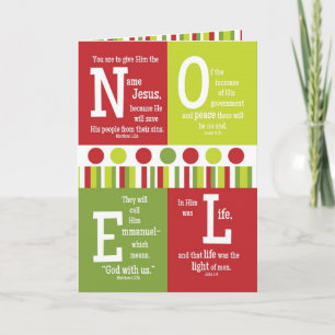 NOEL Folded Scripture Verse Christmas Card