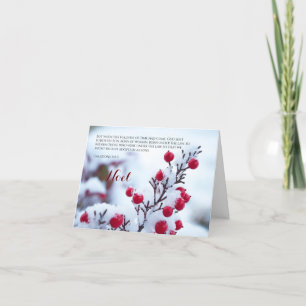 Noel Galations 4:4-5 Snow Berries Christmas Card
