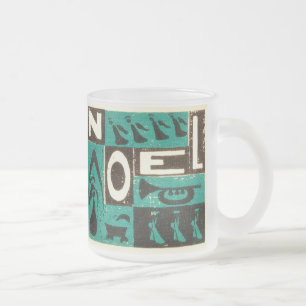 Noel Green Frosted Glass Coffee Mug