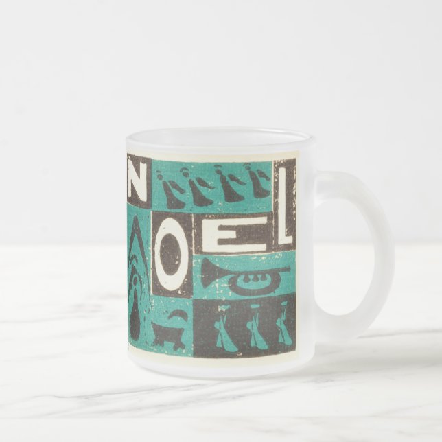 Noel Green Frosted Glass Coffee Mug (Right)