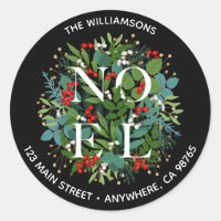 NOEL Greenery Berries Christmas Address