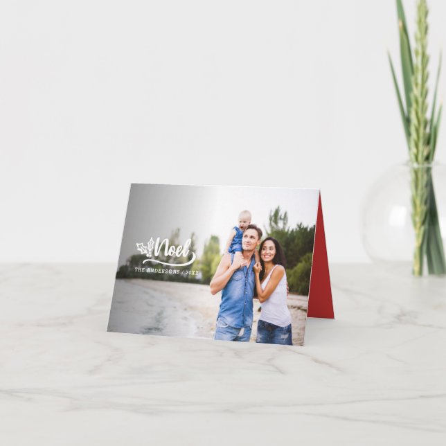 Noel hand drawn script Christmas holiday card (Front)