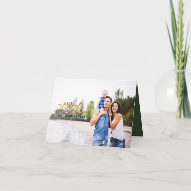 Noel hand drawn script Christmas holiday card (Front)