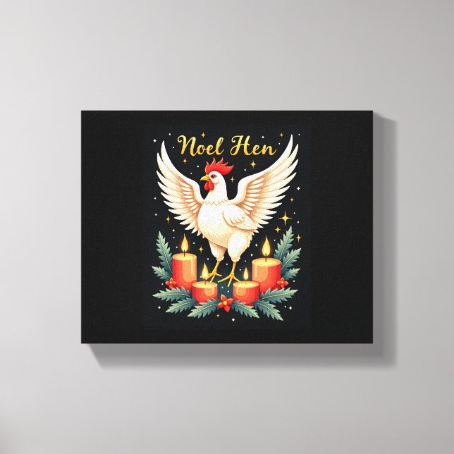 Noel Hen Chicken Canvas Print (Front)