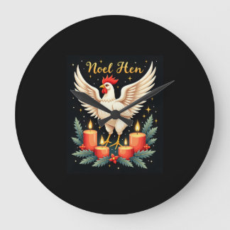 Noel Hen Chicken Large Clock