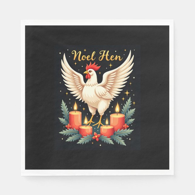 Noel Hen Chicken Napkin (Front)