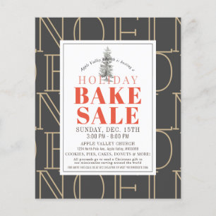 NOEL Holiday Bake Sale Dark Gray Flyer