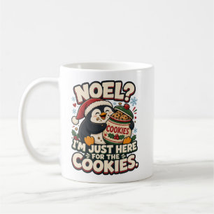 Noel? I'm Just Here For The Cookies Funny Penguin Coffee Mug