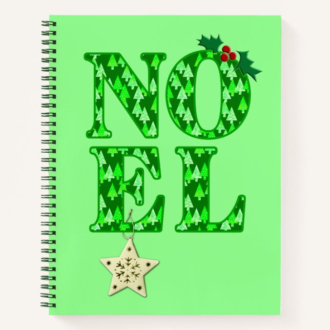 NOEL in Green Christmas Trees Recipe Book  (Front)