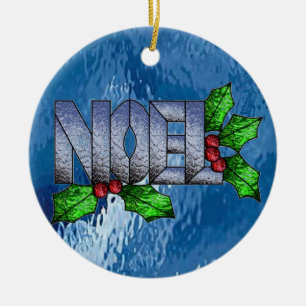 Noel in Stained Glass Ceramic Tree Decoration