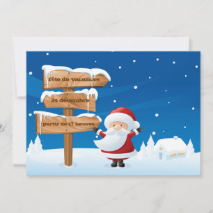 Noël Invitation de fête de vacances de Santa