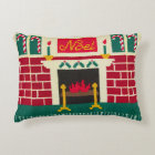 Noel Mantle Brick Fireplace Designer Crochet Print