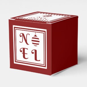 NOEL Merry Christmas Red & White Personalise Favour Box