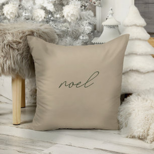 Noel • Minimalist Elegant Beige Christmas Pillow