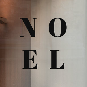 Noel Modern Black Trendy Stylish Christmas Window Cling