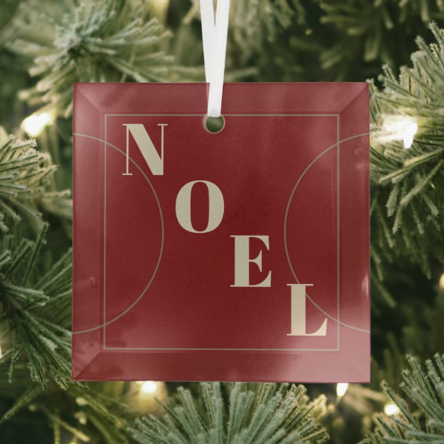Noel Modern Classic Christmas Red Arch Bronze Line Glass Tree Decoration (Insitu)