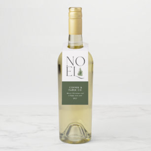 Noel modern typography business Christmas Holiday Bottle Tag
