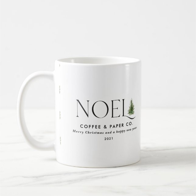 Noel modern typography business Christmas Holiday Coffee Mug (Left)