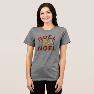 Noel Noel Retro Holiday Word Art Tri-Blend Shirt