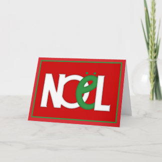 NOEL on red French Christmas Card