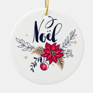 Noel Poinsettia Ceramic Tree Decoration