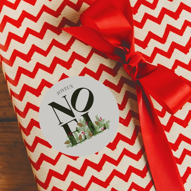 NOEL Pop Letter Art Inspired Christmas Classic Round Sticker (Creator Uploaded)