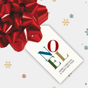 NOEL Pop Letter Art Inspired Christmas Gift Tags