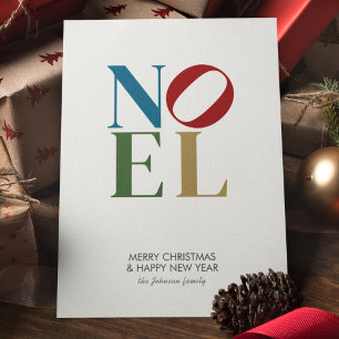 NOEL Pop Letter Art Inspired Christmas Holiday Card