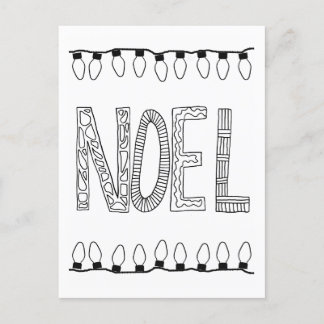 NOEL Postcard for Colouring Fun