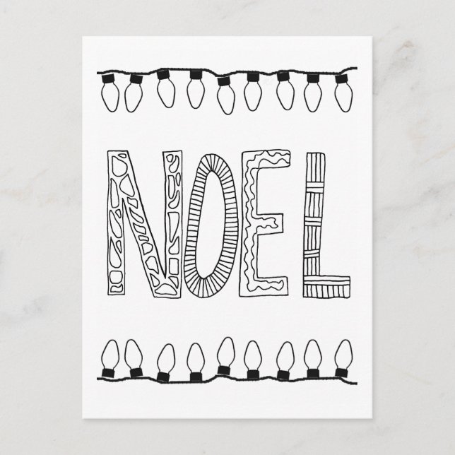 NOEL Postcard for Colouring Fun (Front)