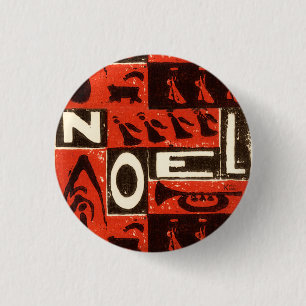 Noel Red 3 Cm Round Badge