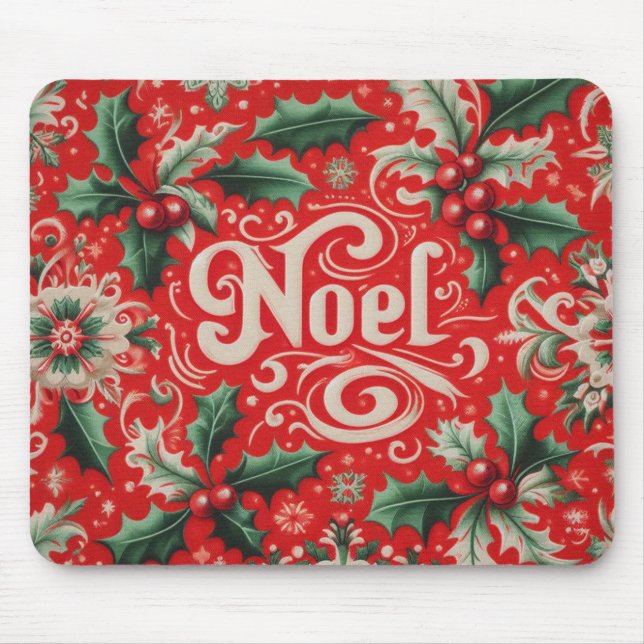 Noel Red & Green  Mouse Mat (Front)