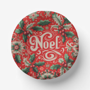 Noel Red & Green Paper Plate