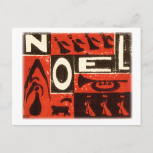 Noel Red Holiday Postcard