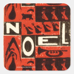 Noel Red Square Sticker